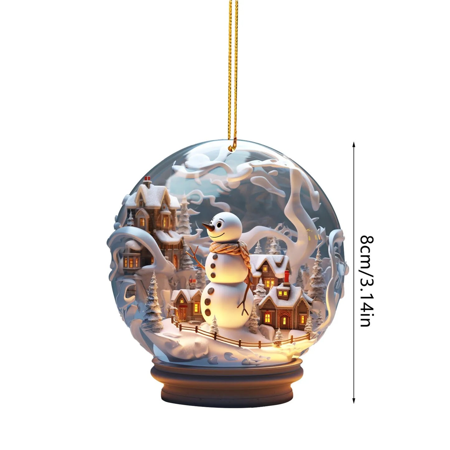 Christmas Snowman Crystal Globe Ornament Hanging Christmas Hanging Unique Style Snow Decoration Unique Design Christmas Style