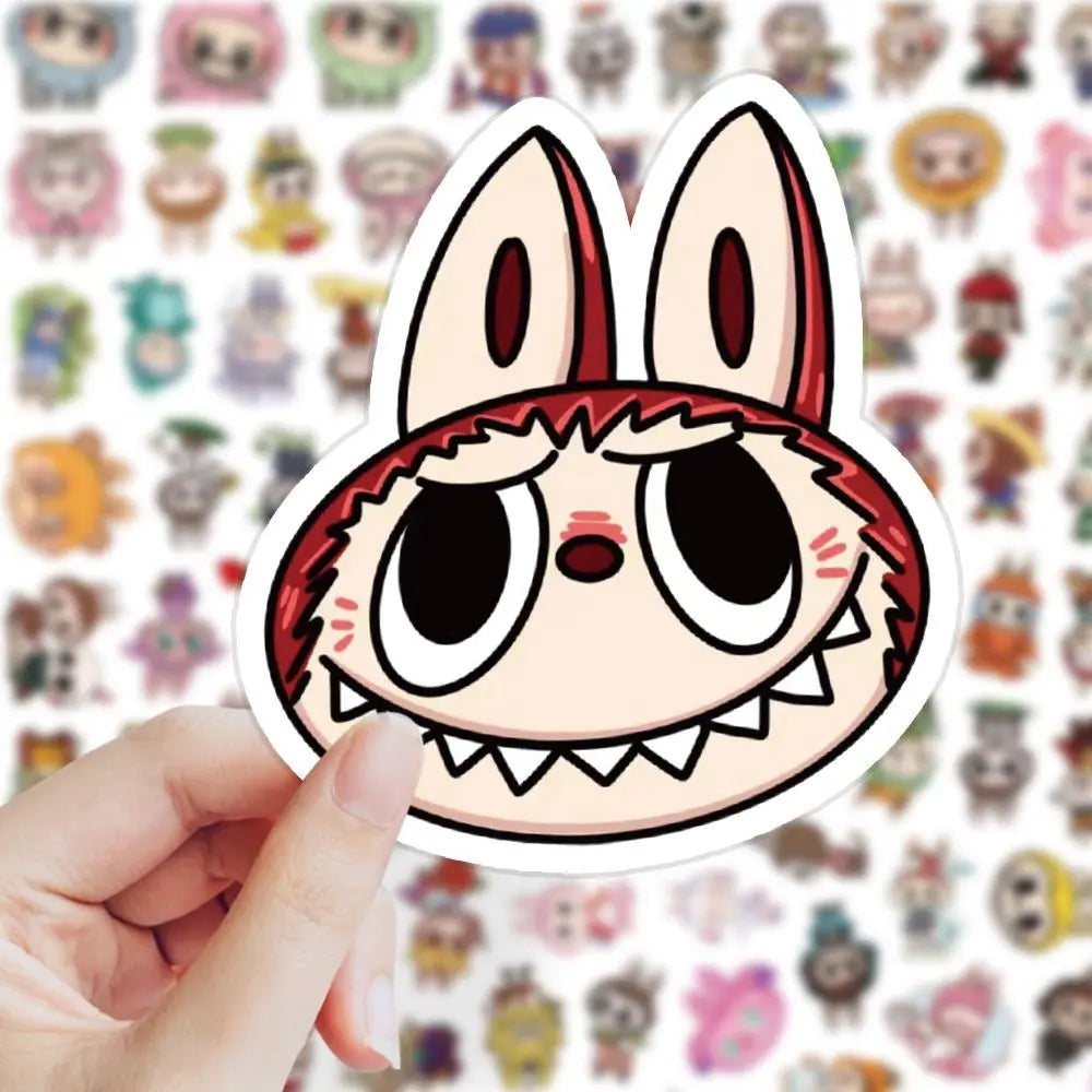 103 PCS Labubu Cute Monster Cartoon Waterproof Stickers Pack Anime Accessories