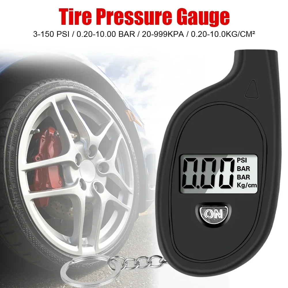 Car Tire Air Pressure Tester Meter Tire Gauge Digital LCD Display Auto Car Motorcycle Tire Safety Alarm