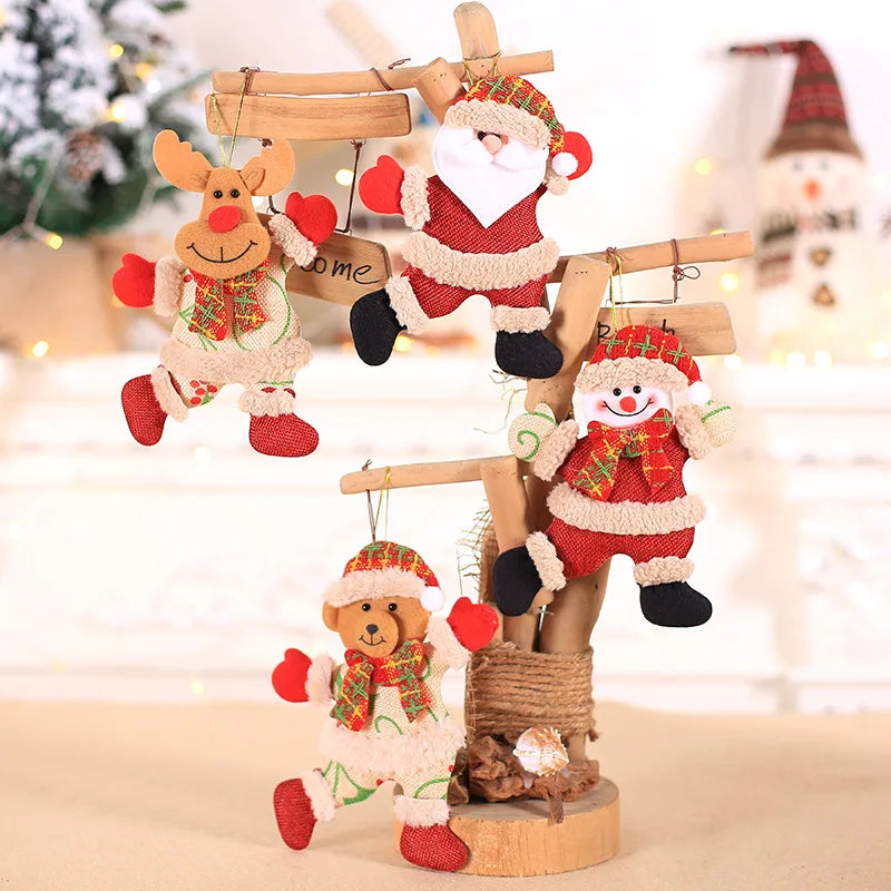 2023 Happy New Year Xmas Ornaments Diy Xmas Gift Santa Claus Snowman Tree Pendant Doll Hang Decorations for Navidad Home Decor