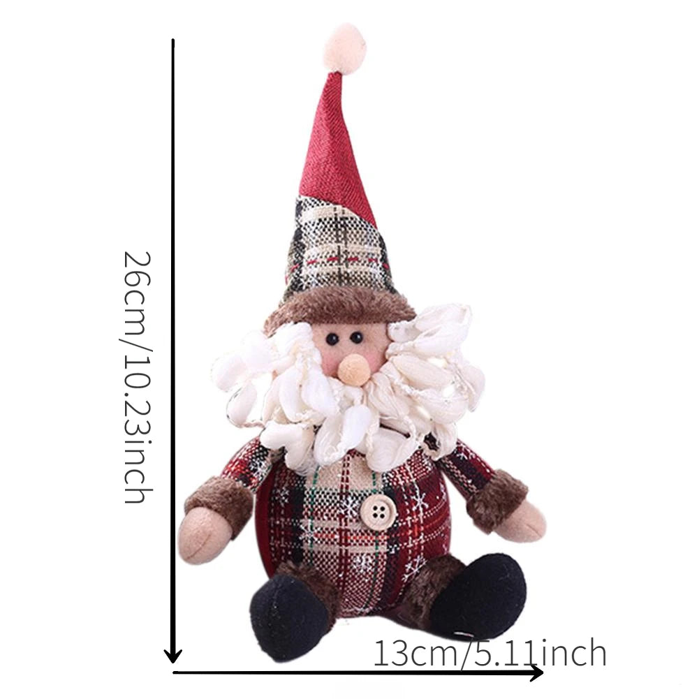 2023 Cute Christmas Santa Snowman Deer Doll Decoration Gift Doll Christmas Tree Hanging Ornament New Year Xmas Home Decoration