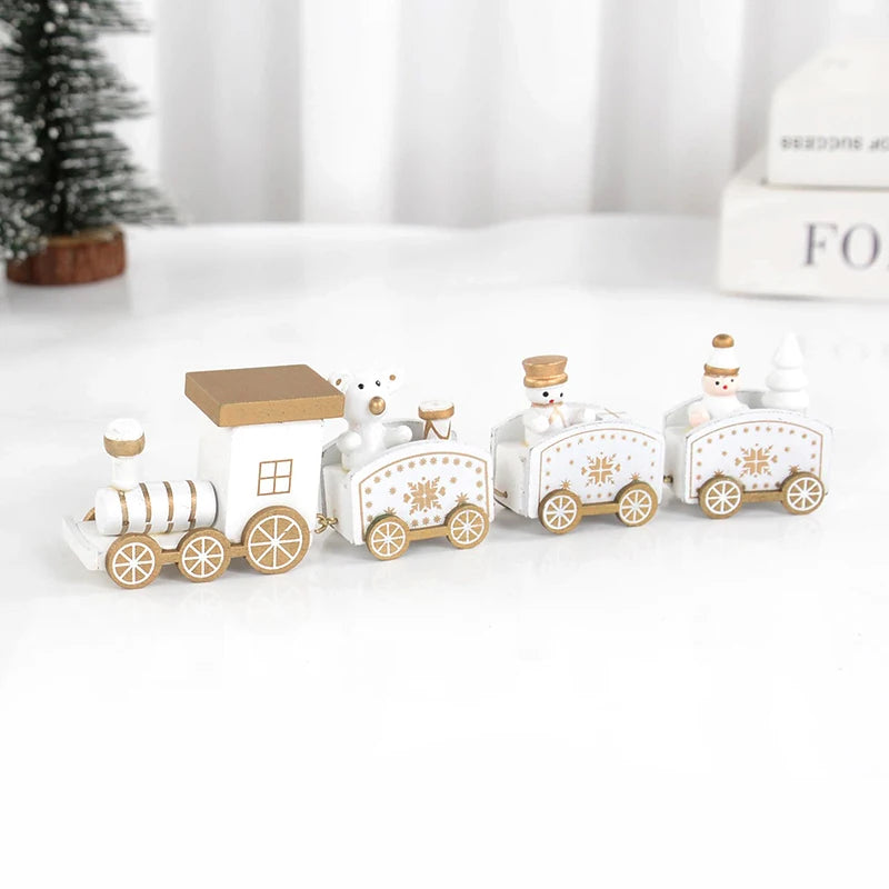 Christmas Wooden Train Ornament Merry Christmas Decoration For Home 2024 Xmas Kids Gifts Noel Natal Navidad New Year 2024