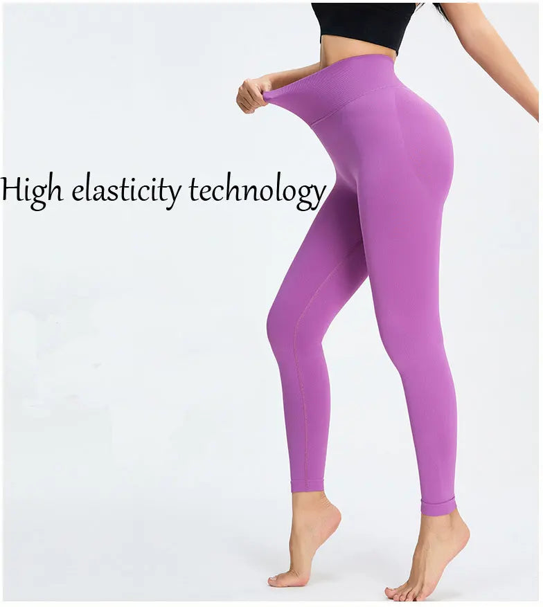 Seamless High Waist Nude Yoga Pants Women's Honey Peach Hip Lifting Tight Fitness Pants Quick Dried Exercise Push Up Yoga Pants