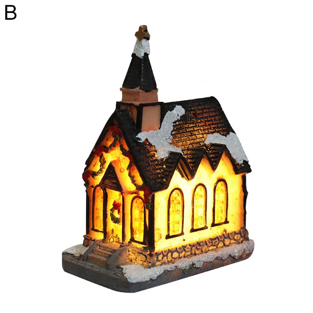 House Figurine Christmas Resin Wear Resistant Tiny Resin House Village Miniature Model   Xmas Decoration  for Wedding