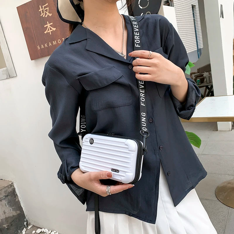 Luggage Small Bag Women's Crossbody Shoulder Personality Hand-Held Mini Suitcase-Style Box Small Square Women's Bag