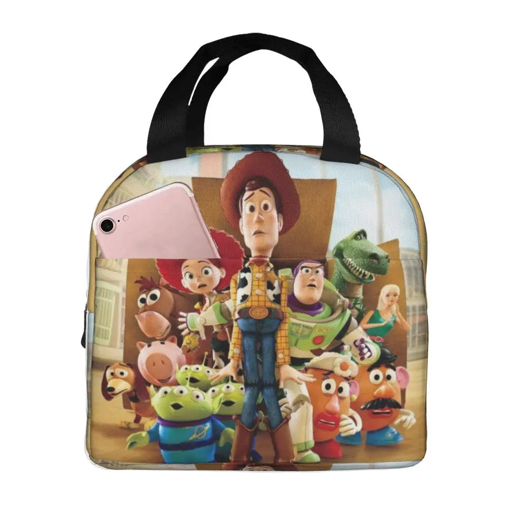 Custom Toy Story Buzz Ranger Suit Insulated Lunch Bag Reusable Thermal Cooler Bento Box For Women Food Container Tote Bags