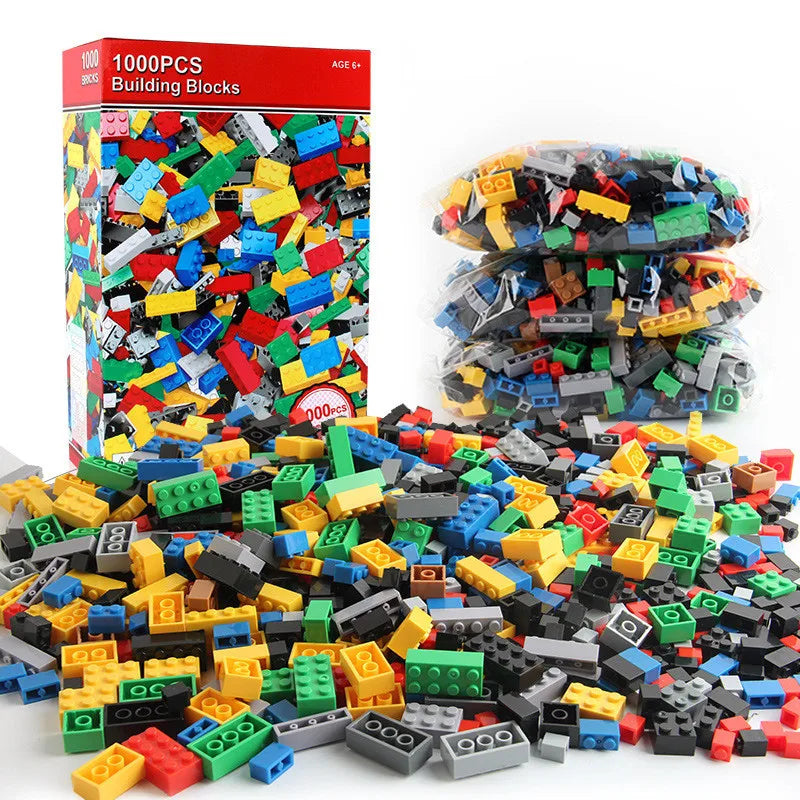 1000 DIY creative building blocks bulk set Urban Classic building blocks Assembled birthday gift children's educational toys