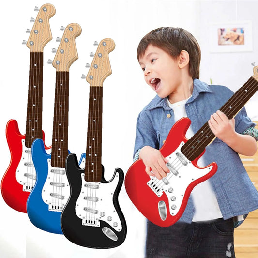 Children-size Electric Guitar Attracts Children Attention 4 String Guita Beginners' Level Guitar Puzzle And Musical Instruments