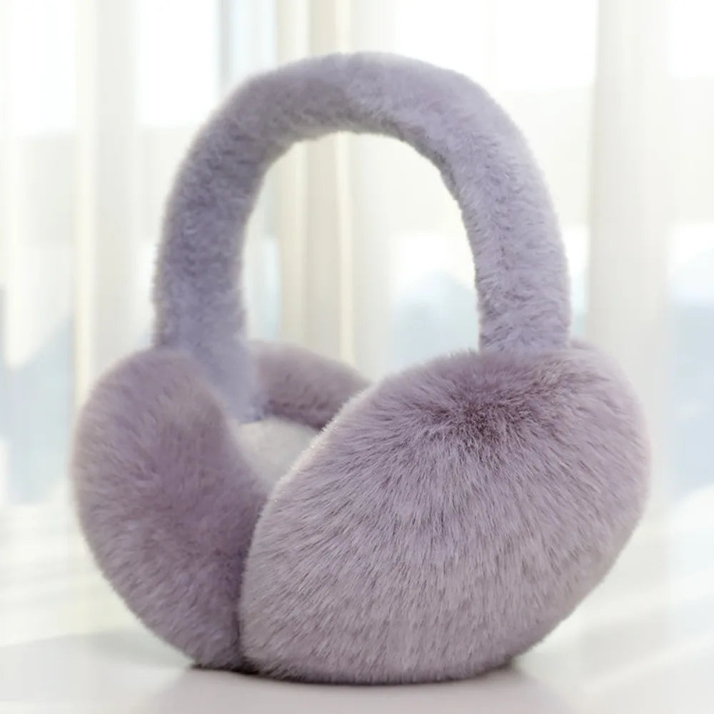 1PC Solid Color Soft Plush Ear Warmer Winter Warm Earmuffs Fashion  Ear Cover Outdoor Cold Protection Ear-Muffs Folding Earflap