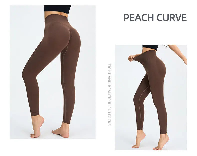 Seamless High Waist Nude Yoga Pants Women's Honey Peach Hip Lifting Tight Fitness Pants Quick Dried Exercise Push Up Yoga Pants