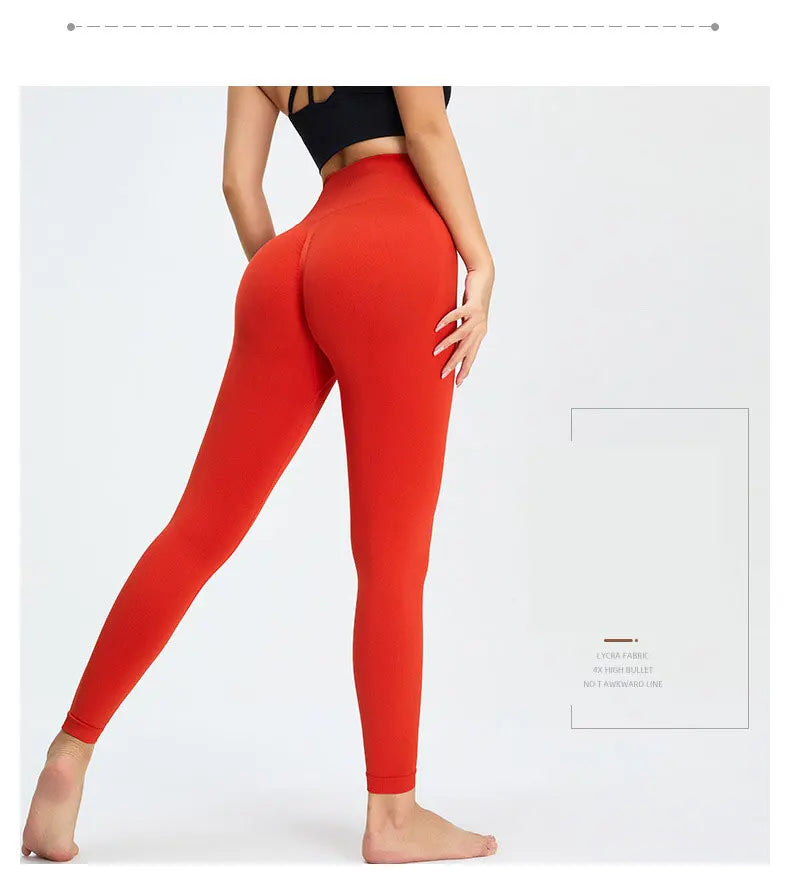 Seamless High Waist Nude Yoga Pants Women's Honey Peach Hip Lifting Tight Fitness Pants Quick Dried Exercise Push Up Yoga Pants