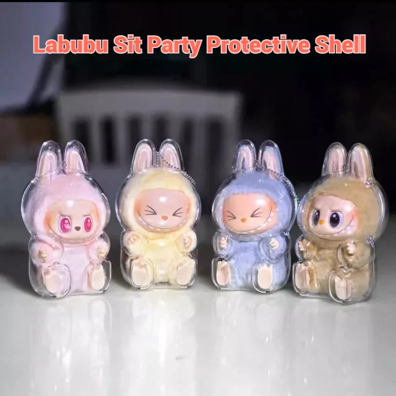 Pop Mart Labubu Keyring Protective Cover Labubu Keychain Action Figure Lububu Original Kids Toys Children Toy Christmas Gift