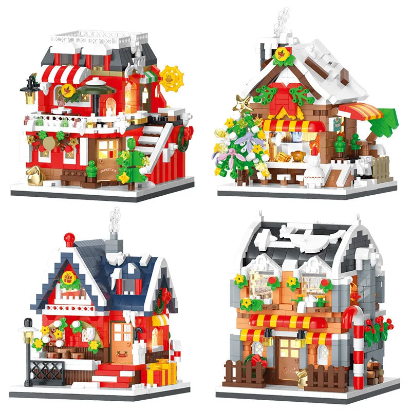 Christmas Gift Adults Particle Building Blocks Sets City View 3d Mini Brick Educational Toy for Children 6 To 12 Year Girl Gifts