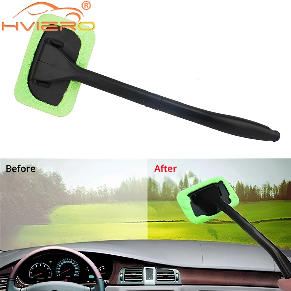 Car Window Cleaner Brush Windshield Dust Removal Wash Wiper Microfiber Auto Cleaning Tool Long Handle Accessories Mist Removal