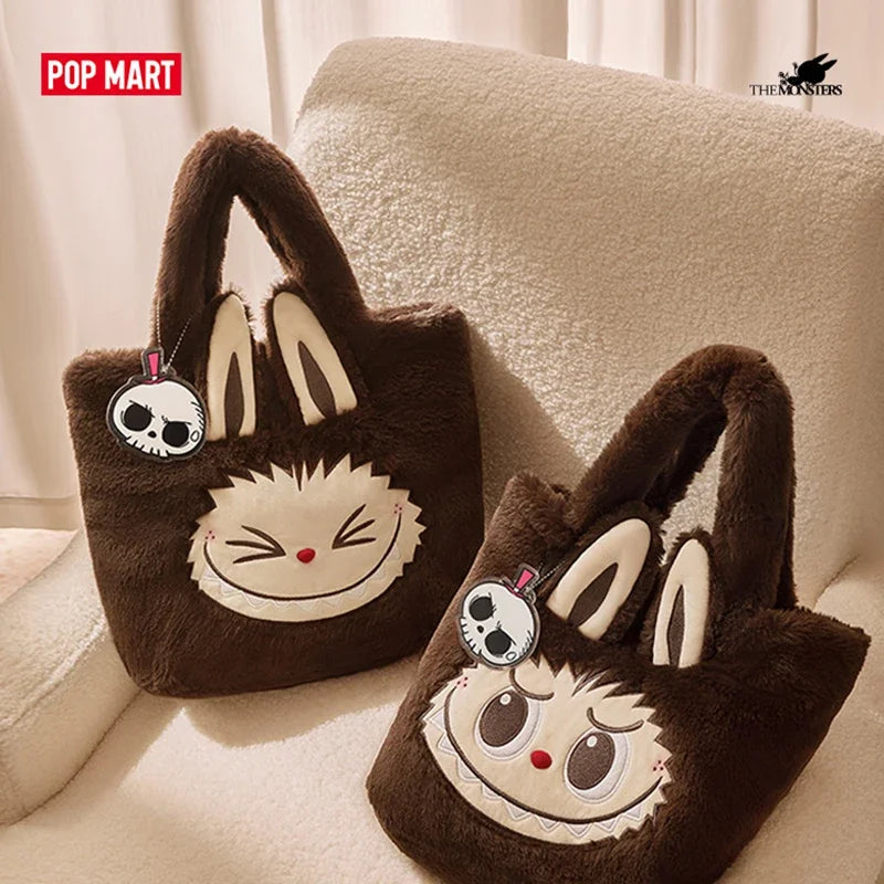 POP MART Bag Classic Series Labubu Plush Flip Bag Double Inside and Outside Flip Bag Periphery