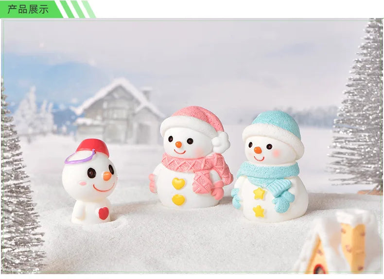 Christmas Decoration Santa Claus Snowman Figurine Fairy Christmas Miniatures Figurines Christmas Gifts DIY Home Decoration