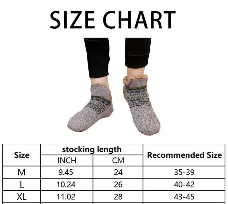 2024 New Winter Warm Floor Socks Home Fleece Slipper Women Men Snow Socks Sleep Carpet Socks Slippers Socks Non-slip Yoga Socks