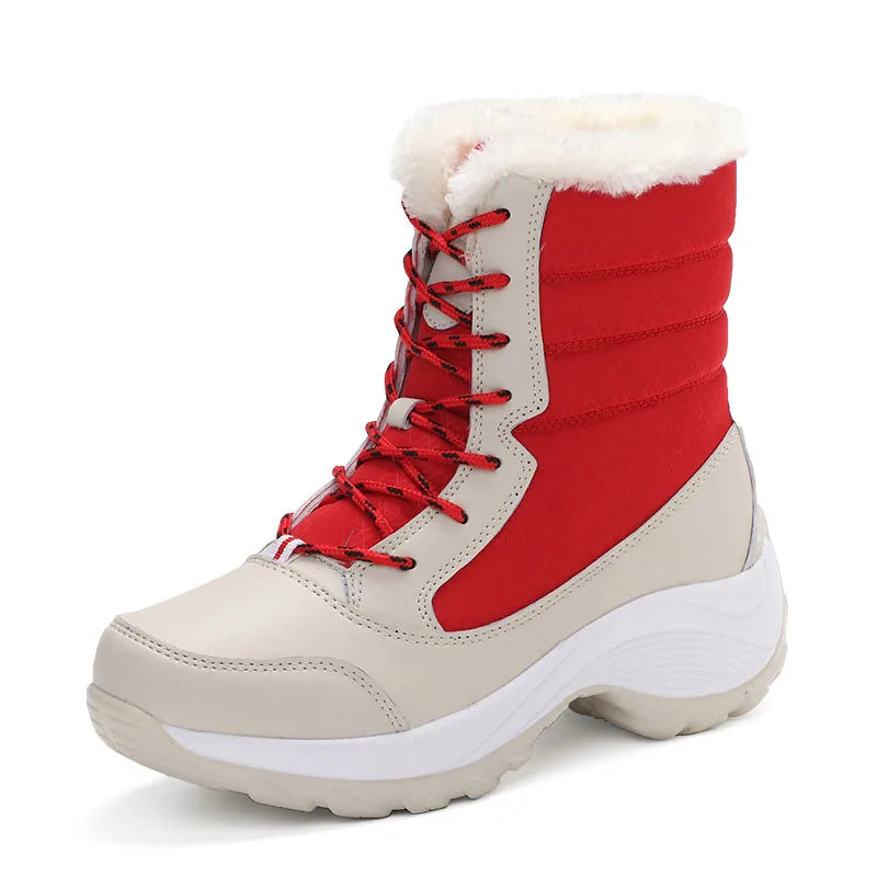 Snow Boots Women Platform Boots Non-slip Women Winter Shoes Fur Warm Ankle Boots for Women Wedges Waterproof Thigh High Boots