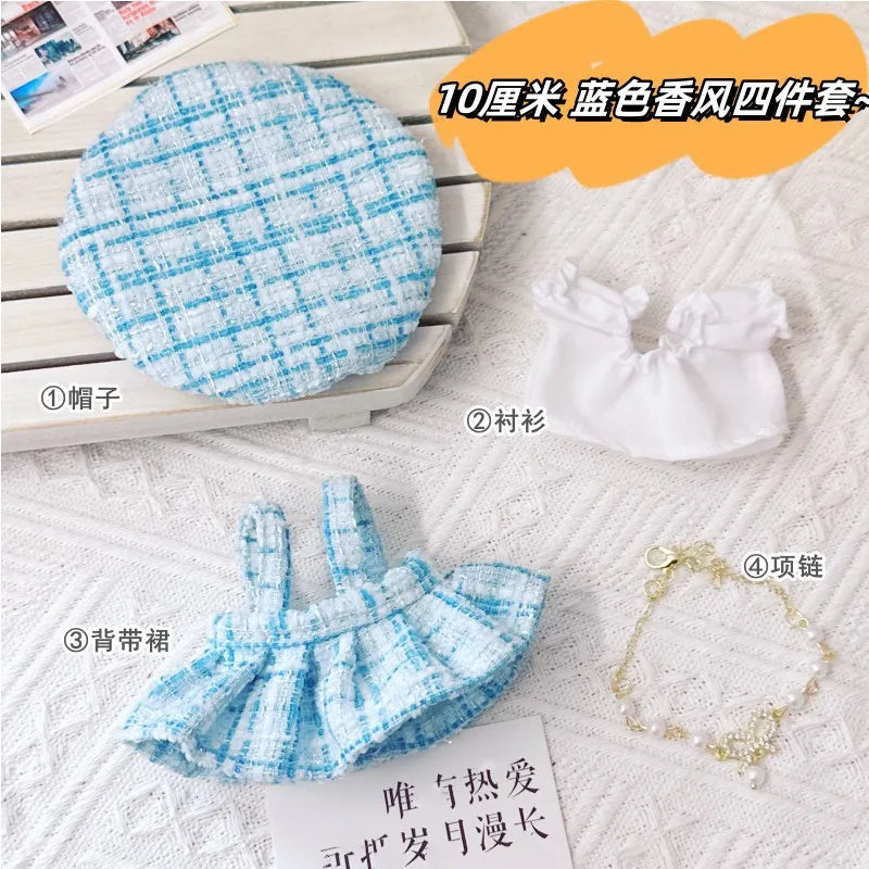 17cm Labubu Clothes Cute Mini Plush Doll's Outfit Accessories Suit Overalls Dress Hairpin for Labubu Dolls Fans Children Gift