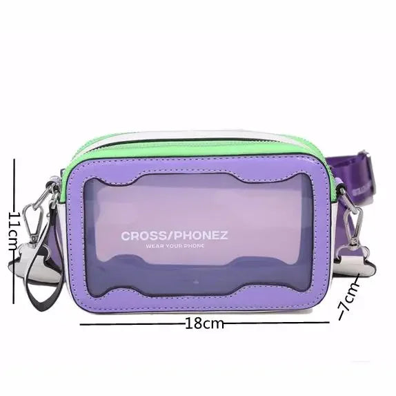 Summer Transparent Jelly Bag Trend Women's Clear PVC Crossbody Bag Candy Color Ladies Wide Shoulder Strap Messenger Beach Bag