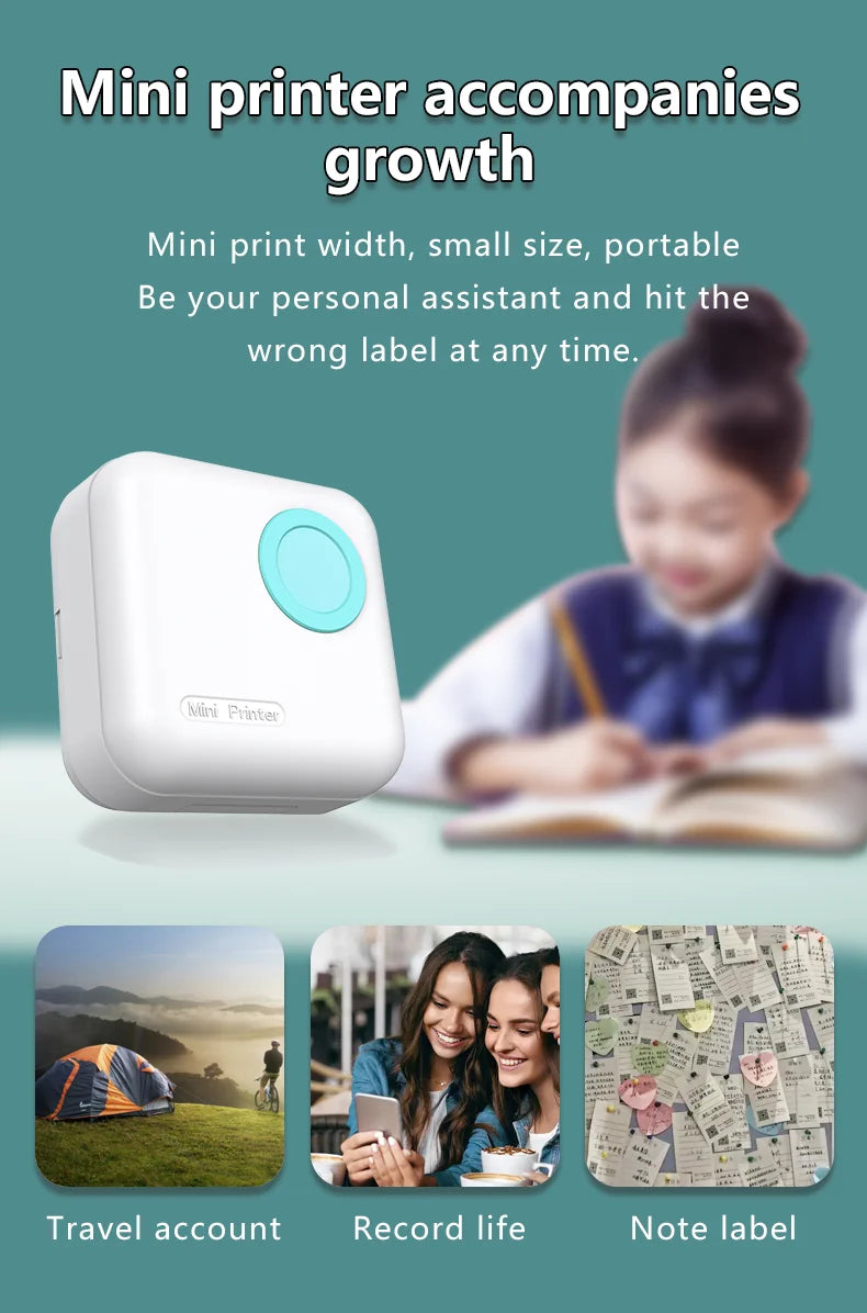 M2 Portable Mini Bluetooth WiFi New Thermal Printer Mobile Phone Photo Title Note Hot Print Pocket Student Error Label Printer