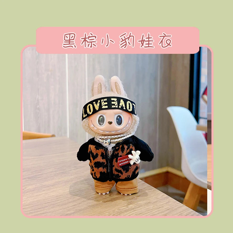 Hot Labubu Doll Clothes Fashion Clothes Hoodies For 17cm Doll Clothes Color Match Hoodies Dolls Accessories Cute Little Cloths