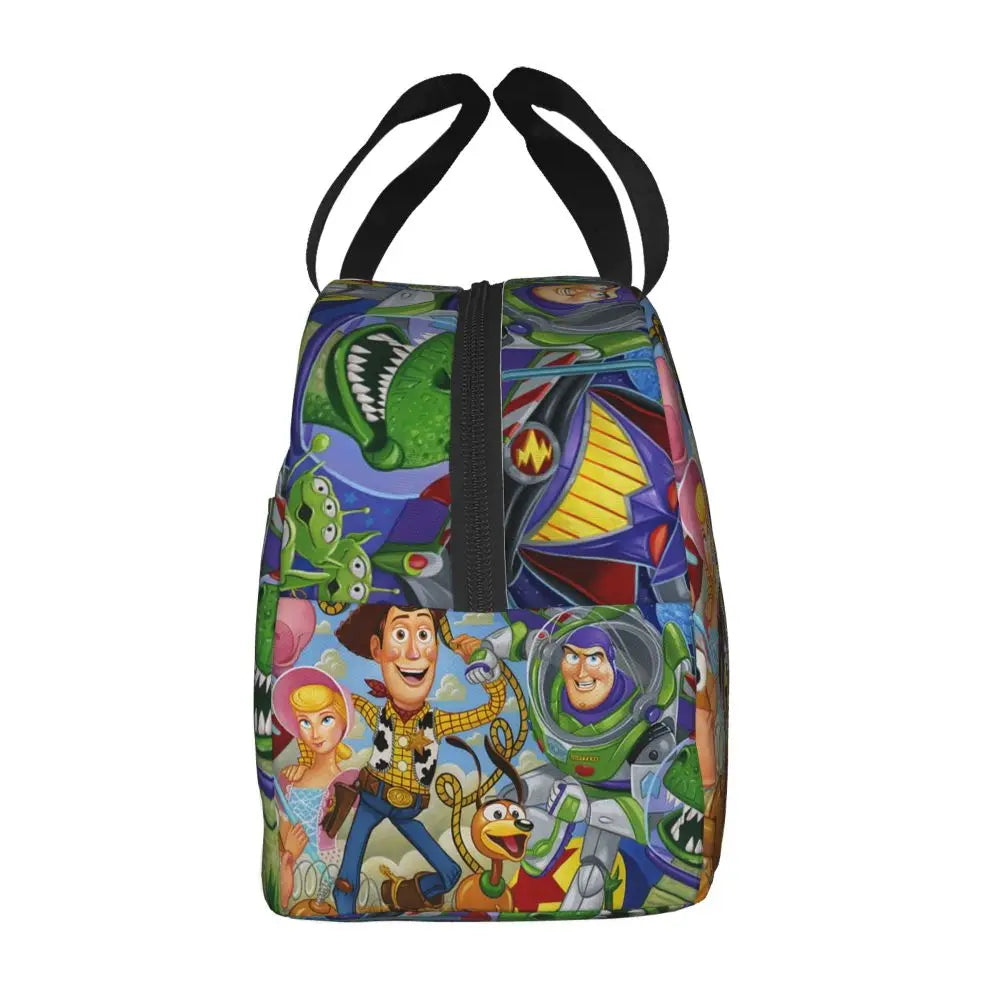 Custom Toy Story Buzz Ranger Suit Insulated Lunch Bag Reusable Thermal Cooler Bento Box For Women Food Container Tote Bags