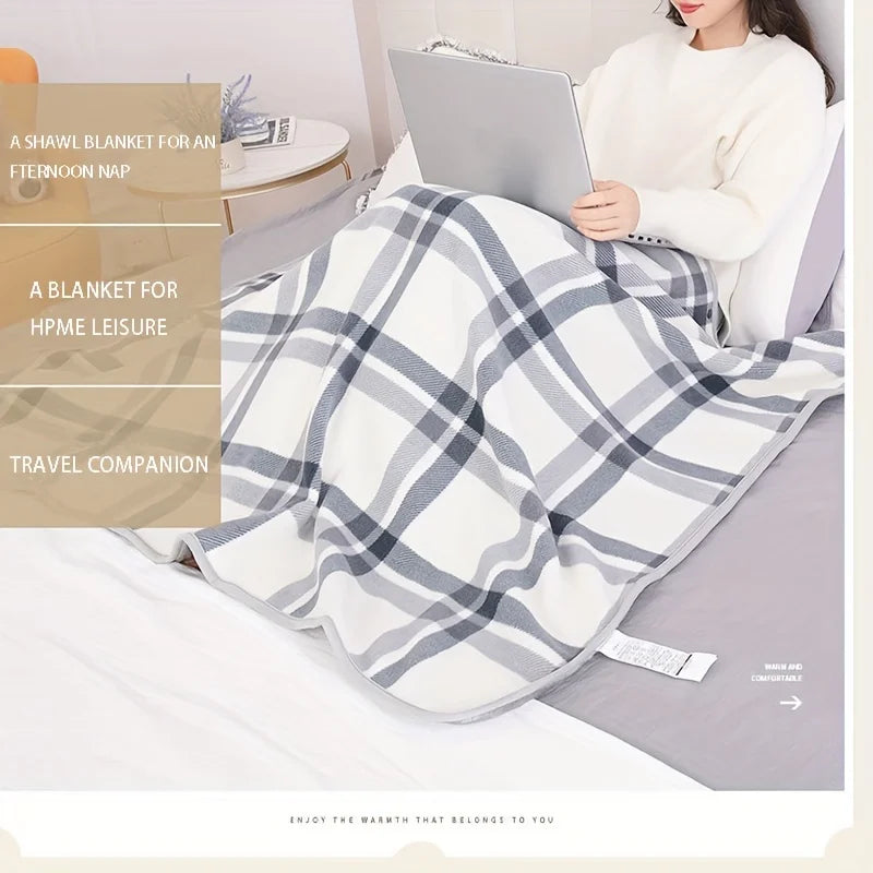 1pc Wearable Blankets Shawl Blanket Flannel Lazy Casual Office Blanket