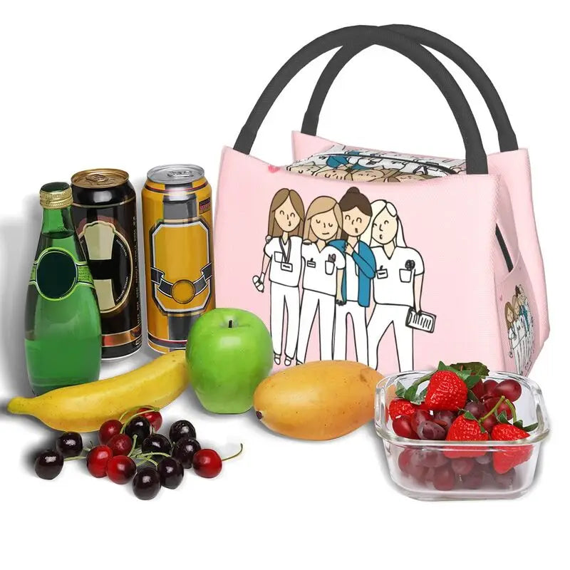 Enfermera En Apuros Doctor Nurse Medical Health Insulated Lunch Bag for School Office Leakproof Cooler Thermal Lunch Box Women