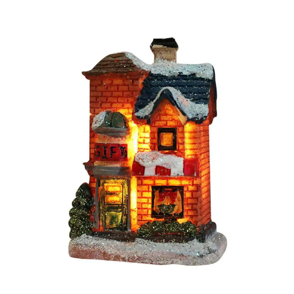 House Figurine Christmas Resin Wear Resistant Tiny Resin House Village Miniature Model   Xmas Decoration  for Wedding