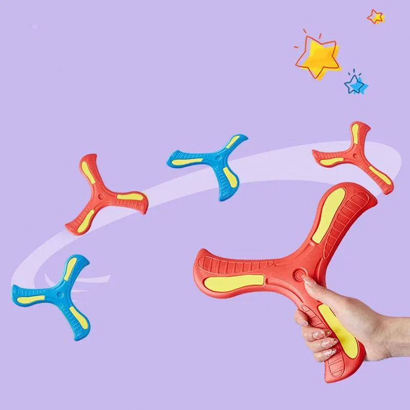 Children Boomerang Soft Three-leaf Cross Outdoor Toy Flying Disc Adult-kids Interactive Sports Toy for Puzzle Decompression Gift