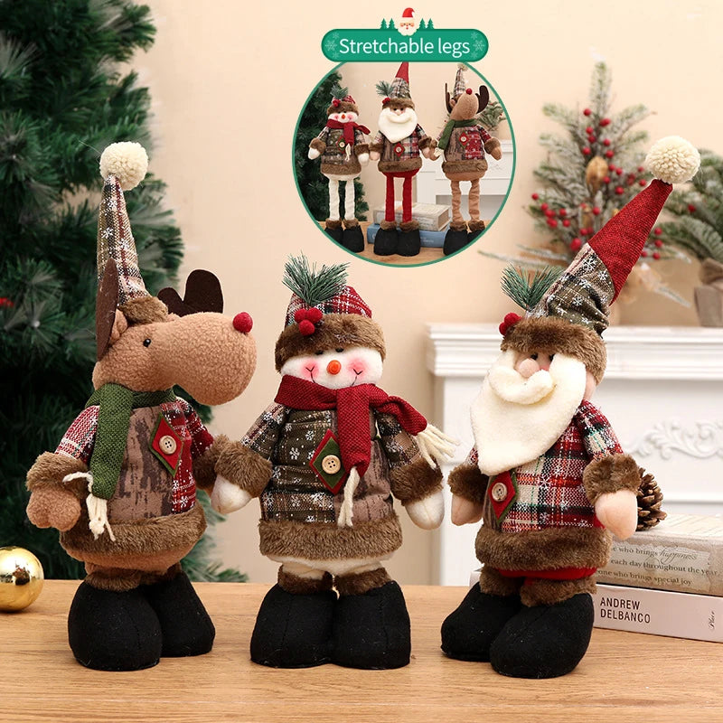 Cute Christmas Decoration Santa Claus Elk Santa Doll Christmas Ornaments Supplies New Year Home Decor Kid Gifts Navidad Natal