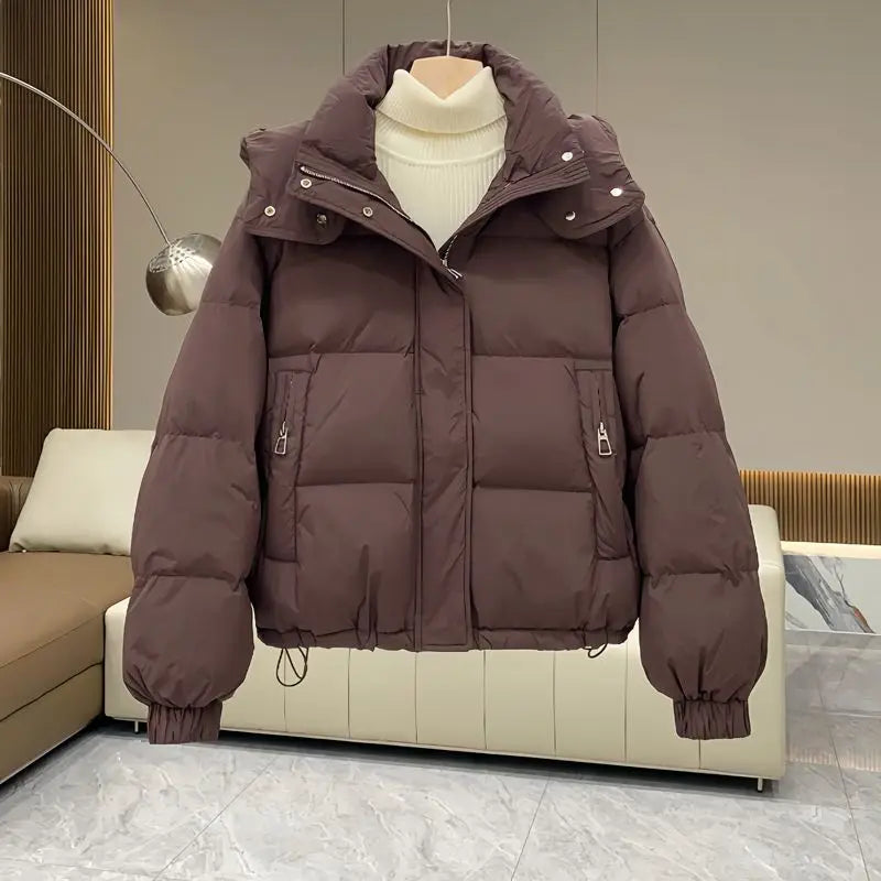 Korean Winter Jacket Women Parkas 2024 New Short Hooded Cotton Padded Jacket Casual Warm  Parka Female Outwear Ladies Top