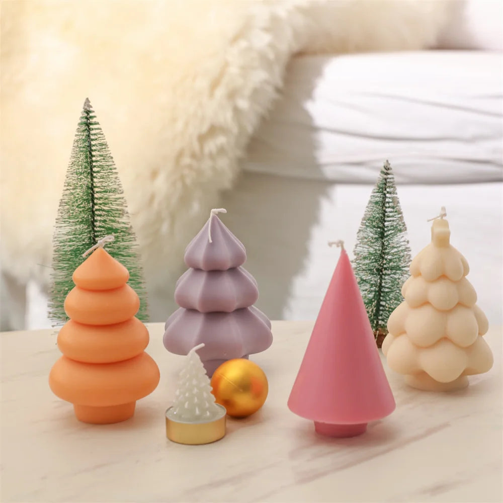 Christmas Tree Silicone Mold Handmade Scented Candle Mould DIY Christmas Mould Supplies Home Decor