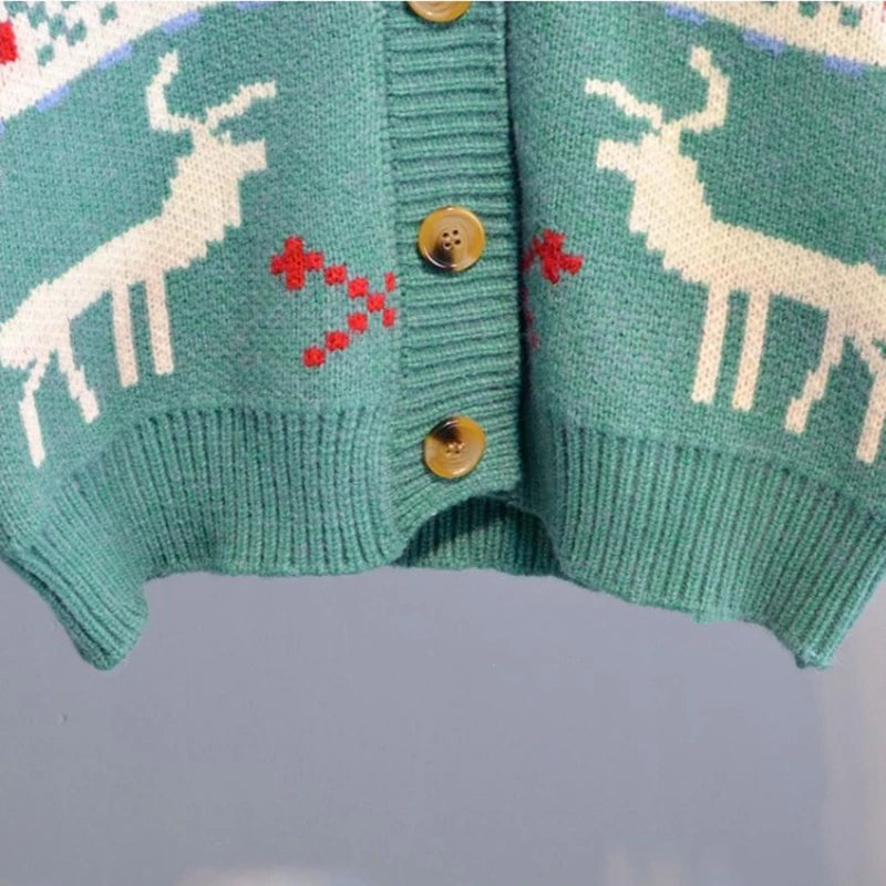 Knitted Ugly Christmas Sweater Knit Sweaters For Men Cardigan Couple Vintage Sweater Cardigans Coat Y2K Jacket Men's Clothing