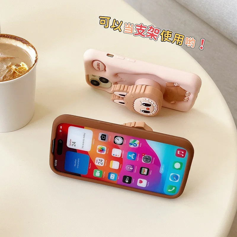 Hot Sale Kawaii Labubu Cell Phone Cases Cartoon Sanrio Cute Phone Cases Suitable For Mobile Iphone12 To Iphone16 Christmas Gifts