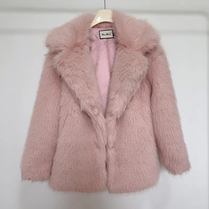 Luxury Brand Eco-coat Exclusive Fluffy Furry Faux Fur Women Winter Jacket Shaggy Thick Warm Premium Long Coat Festival Overcoats