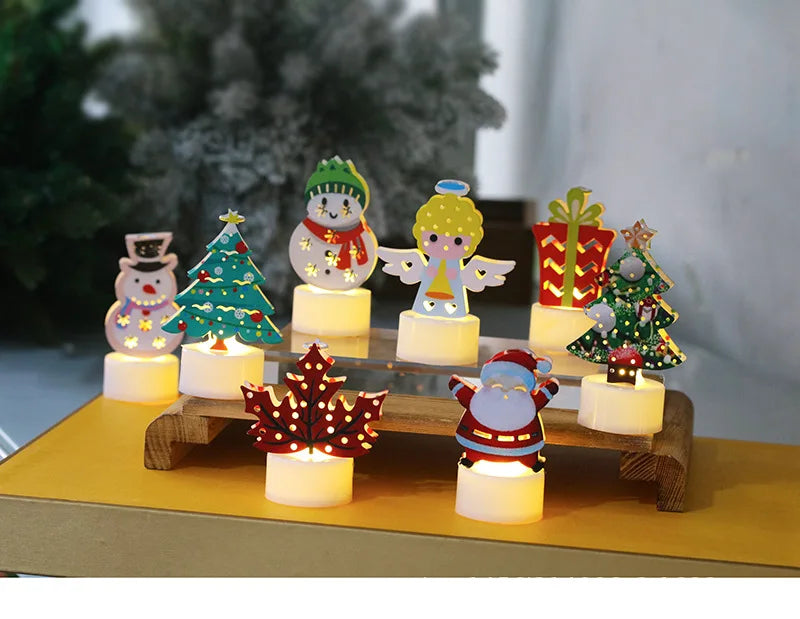 Christmas LED Light Snowman Santa House Luminous Cabin Merry Christmas Decor for Home Xmas Tree Ornaments Kids Gifts New Year