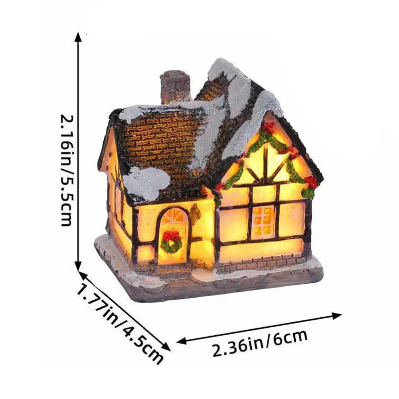 LED Village House Light Up Christmas Village House Resin Light Beacon Table Decoration Suitable For Children And Adults Indoor