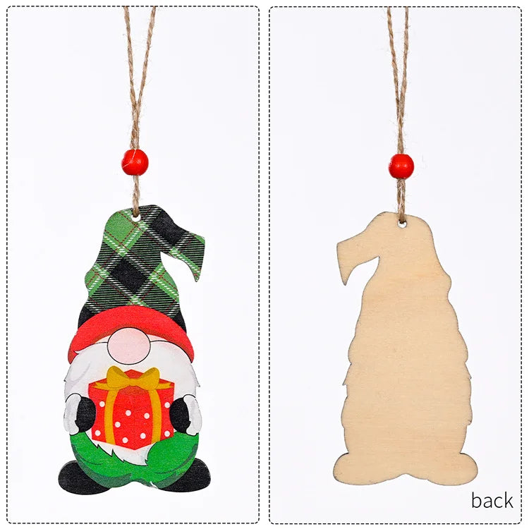 Merry Christmas Gnome Wooden Pendant Christmas Decorations For Home 2022 Cristmas Ornament Xmas Navidad Happy New Year 2023