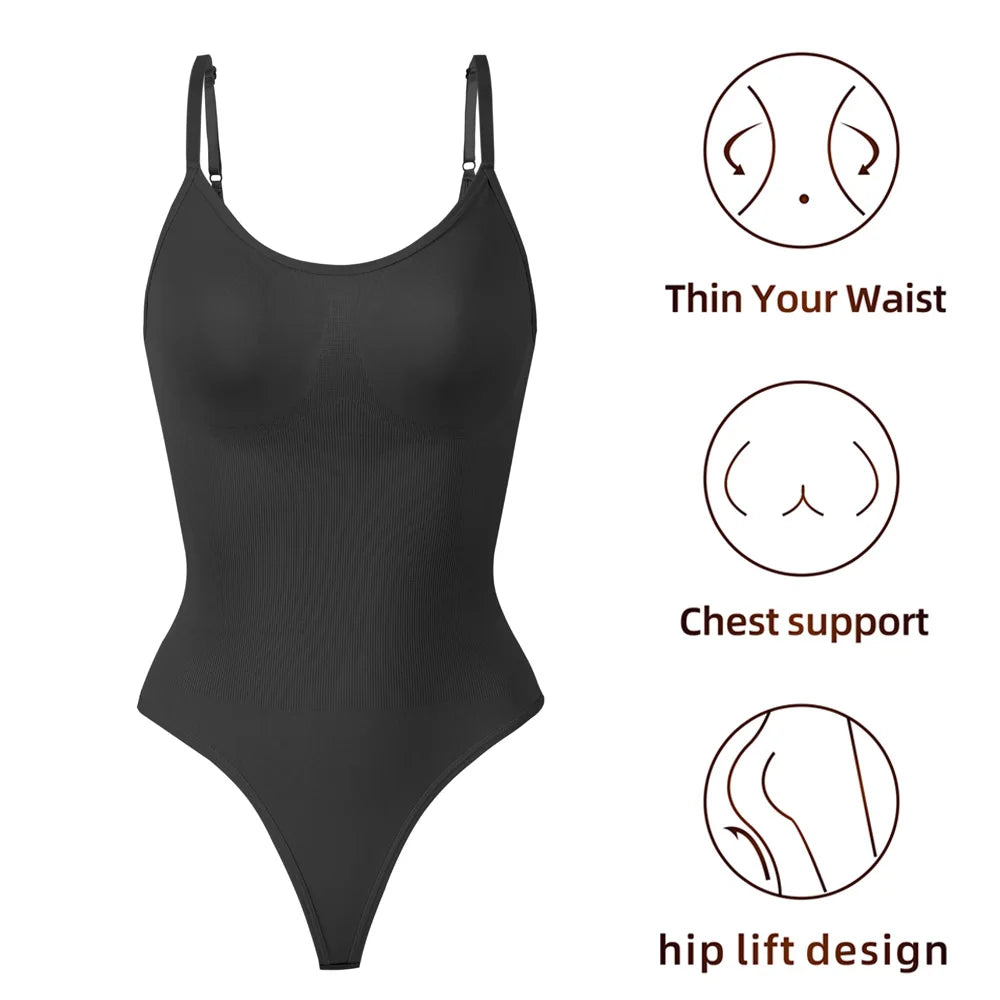 Seamless Shapewear Bodysuit Women Tummy Control Body Shaper Fajas Colombianas Waist Trainer Ladies Sexy Thong Slimming Underwear