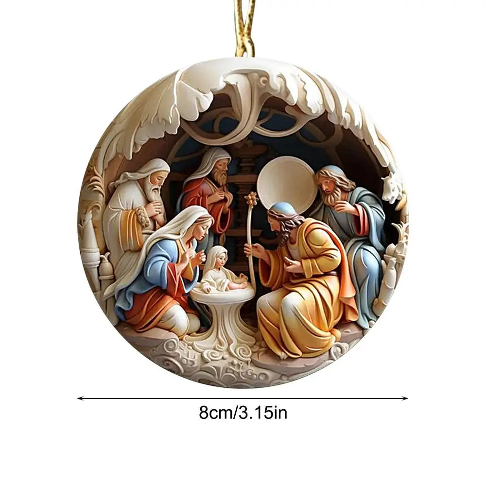 Christmas Nativity Ornaments 5pcs Nativity Keepsake Religious Ornament Exquisite Indoor Nativity Scene Ornaments For Christmas