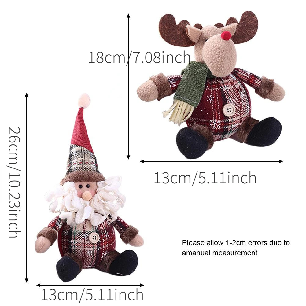 2023 Cute Christmas Santa Snowman Deer Doll Decoration Gift Doll Christmas Tree Hanging Ornament New Year Xmas Home Decoration