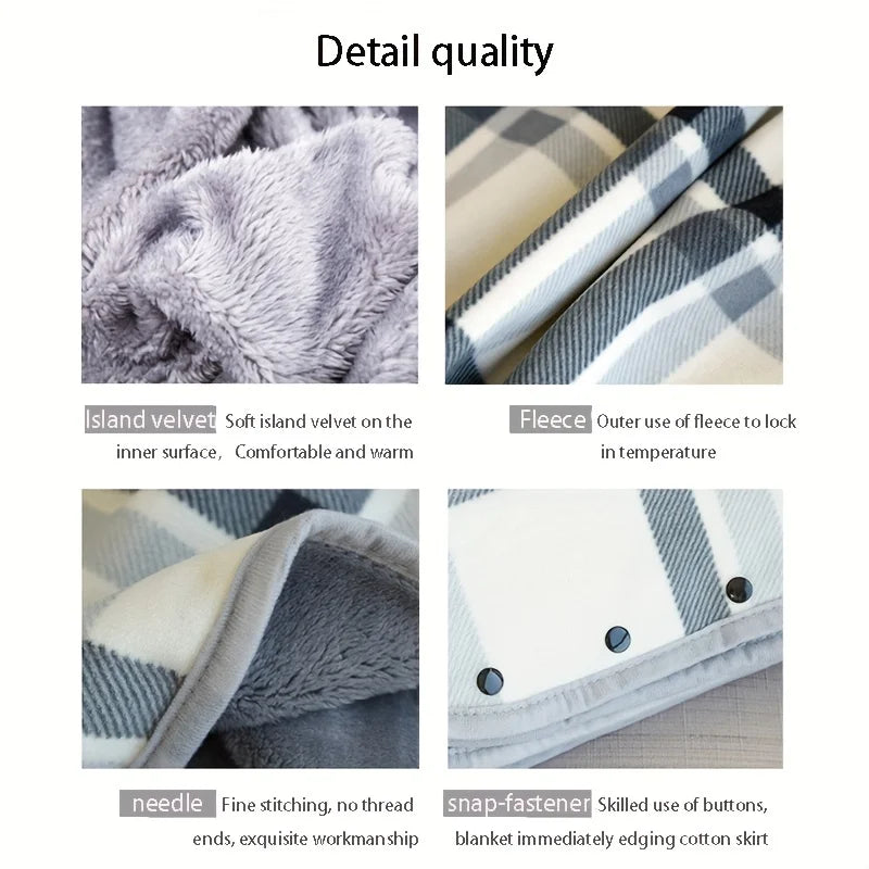 1pc Wearable Blankets Shawl Blanket Flannel Lazy Casual Office Blanket