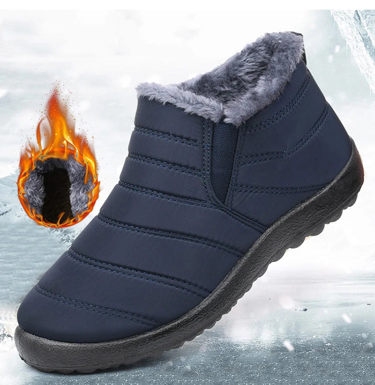 Boots Men Snow Outdoor Mens Fur Shoes Men's Winter Boots Hiking Ankle Boots Waterproof Men Shoes Work Shoes Footwear