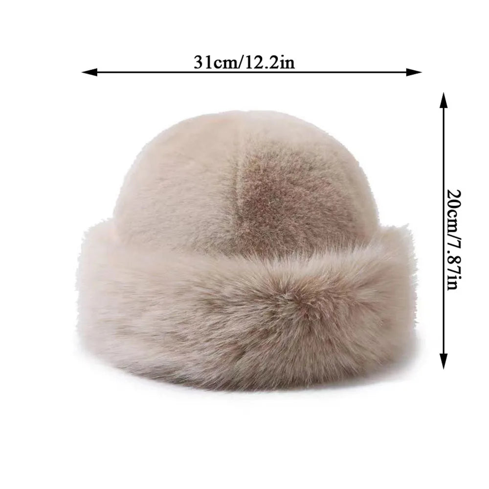 Winter Plush Hat Women Thickened Warm Bucket Hats For Women Men Simple Imitation Fur Ear Protection Cap Windproof Fisherman Cap