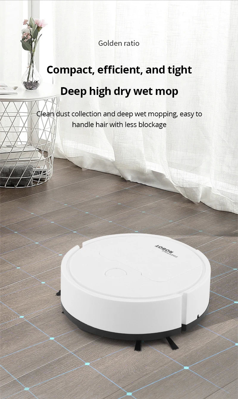 1pc Mini Vacuum Cleaner Intelligent Sweeping Robot Three In One Suction, Sweeping, And Towing, Home Furnishings