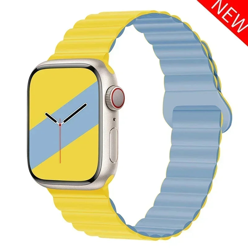 Magnetic Strap For Apple Watch Bands 45mm 38mm 49mm 40mm 42mm 41mm Silicone Sport Bracelet iWatch Series ultra 9 6 5 7 8 se 44mm