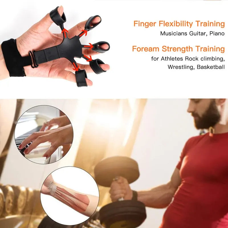 Finger Gripper Finger Exerciser Guitar Finger Exerciser 6 Resistant Levels Recovery Physical Tools Hand Strengthener For Patient