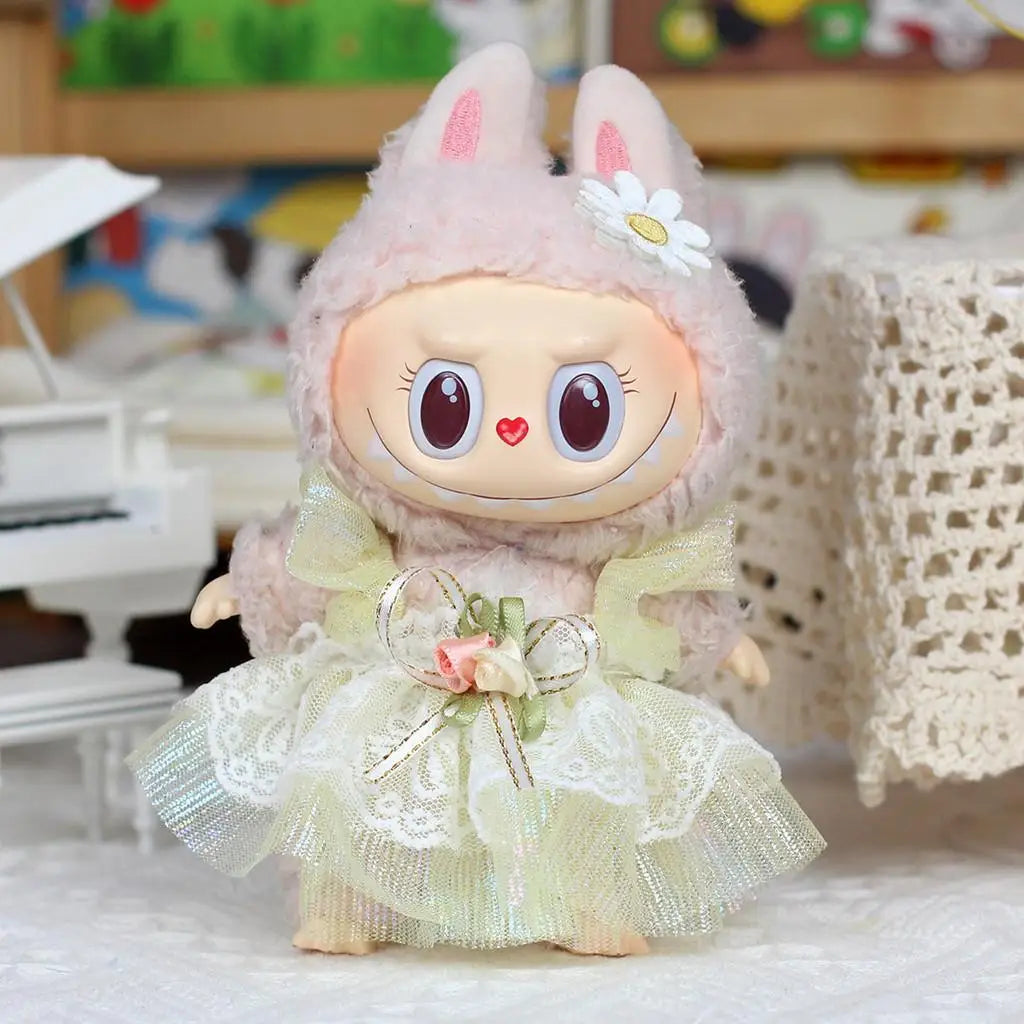 For 17cm Labubu baby clothes series doll clothes Macaron for Modern style of labubu outfit